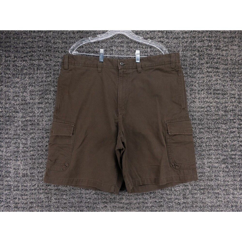 Eddie Bauer Cargo Shorts Mens 38 Actual 39 Brown Cotton Canvas Casual Outdoor